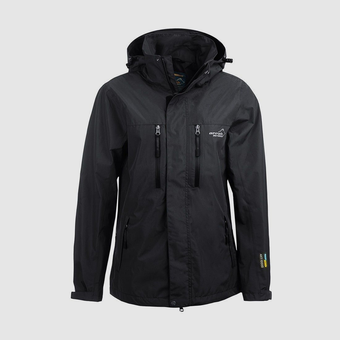 Arrak Outdoor Rain Jacket Men Black - 4XL
