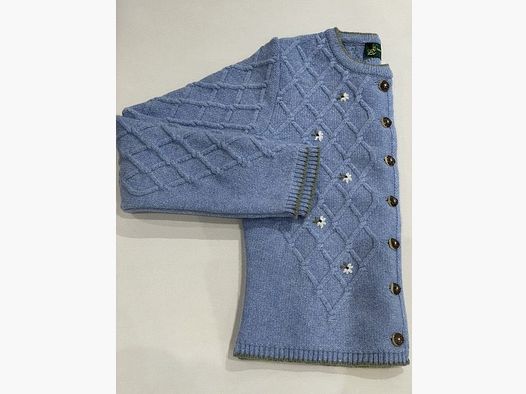 Cardigan da donna in lana merino blu chiaro