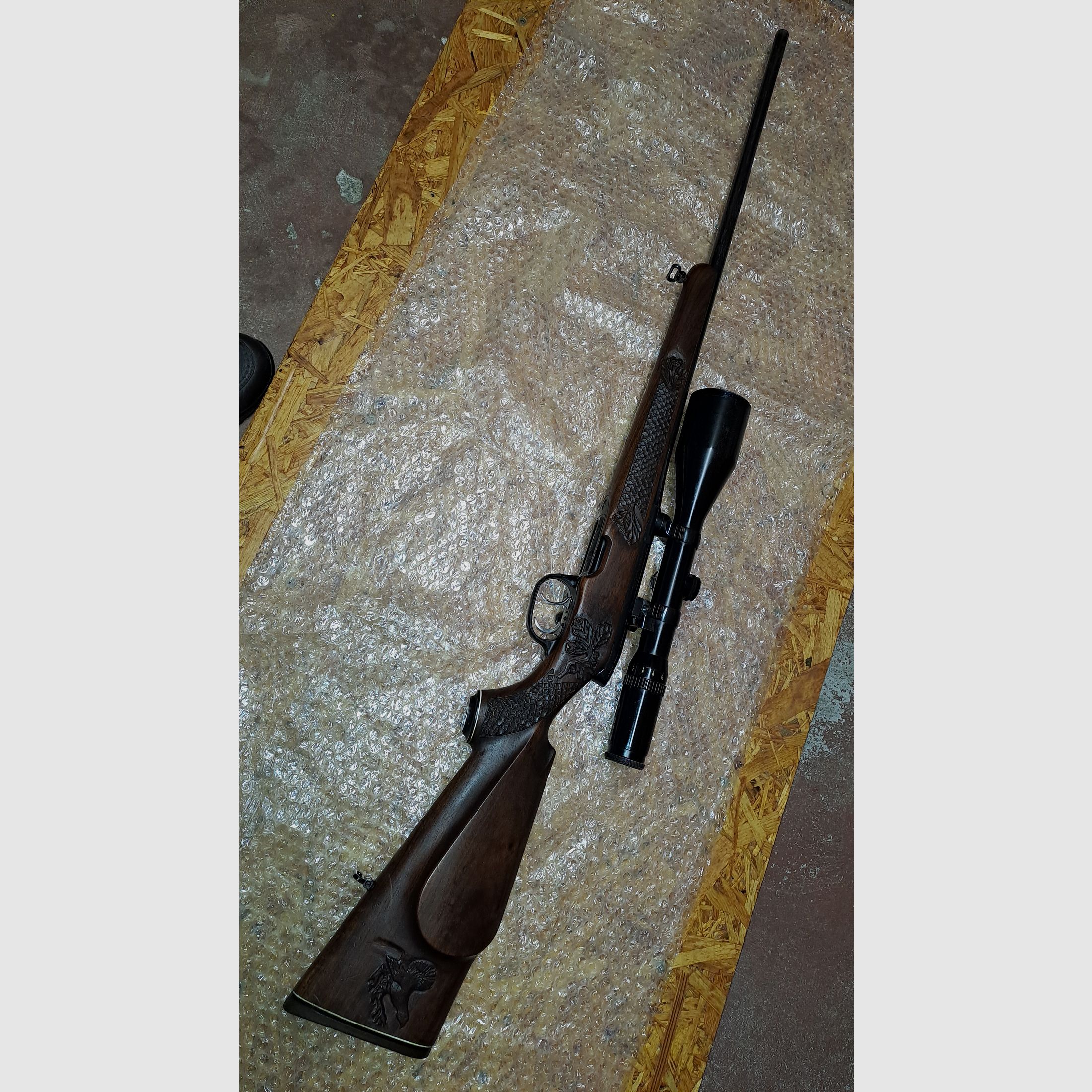 Repeater rifle STEYR MANNLICHER SL caliber .222 Rem. with scope Schmidt & Bender 2.5-10x