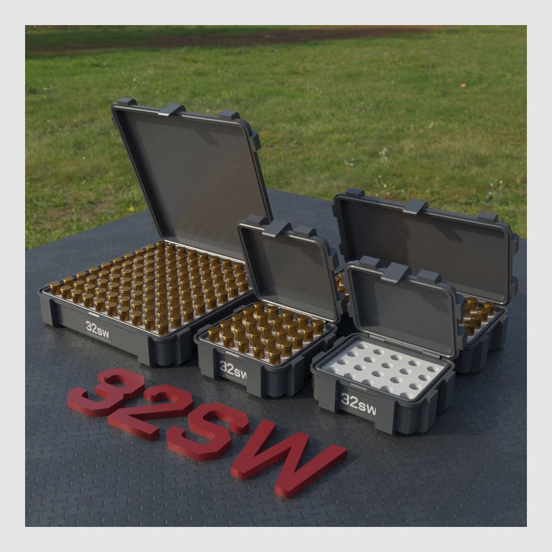 Filamelt Munitionsbox / .32 S&W Long / ‘Klappdeckel’ / Patronenbox, Ammo Box