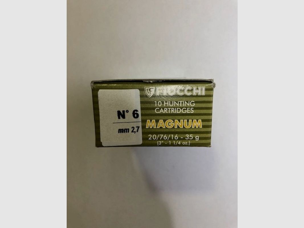 FIOCCHI CARTRIDGES C20 SHOT N 6, image 1 of 2