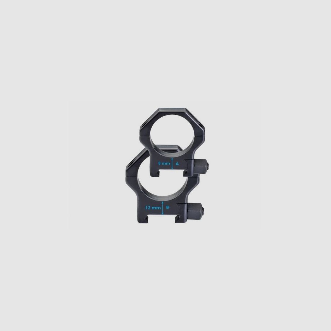 ANELLI CONTESSA ACCIAIO GUIDA WEAVER/PICATINNY D: 1" H:19 mm, immagine 2 di 3