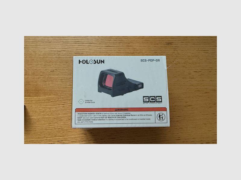 Holosun SCS-PDP-GR Mirino reflex aperto verde / Mirino a punto rosso + punto 2MOA intercambiabile, reticolo cerchio 32MOA con cella solare