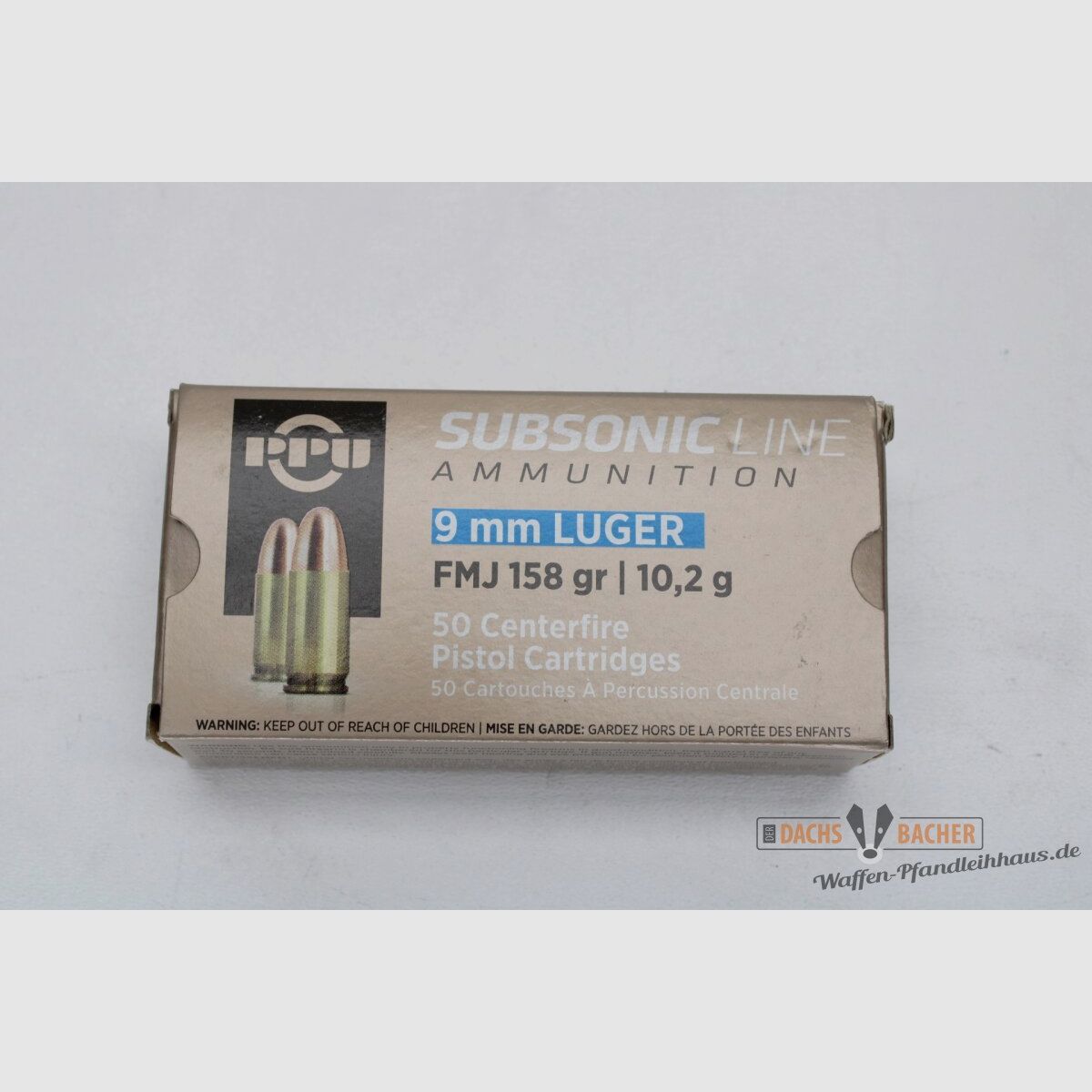 PPU Privi Partizan 9mm Luger SUBSONIC 10,2g/158gr FMJ 50 Schuß