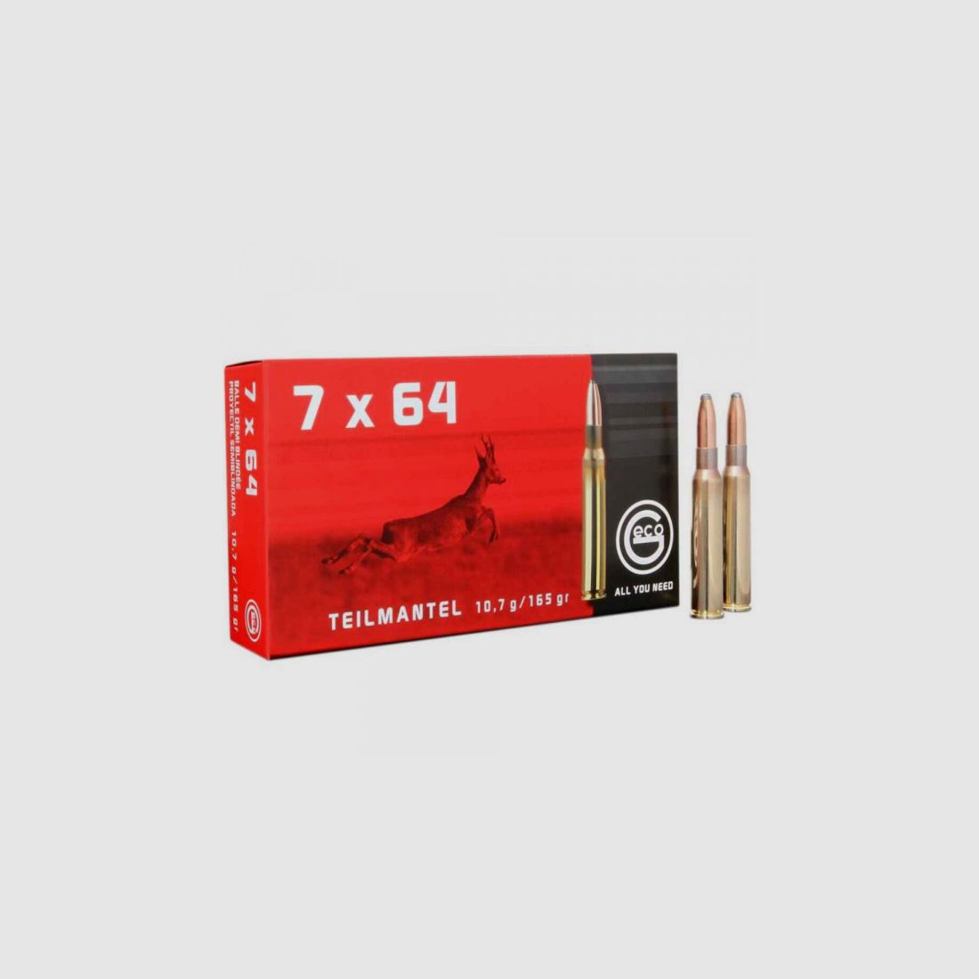 GECO BÜCHSENPATRONEN - 7x64 TEILMANTEL - 165GRS. - 20 STÜCK