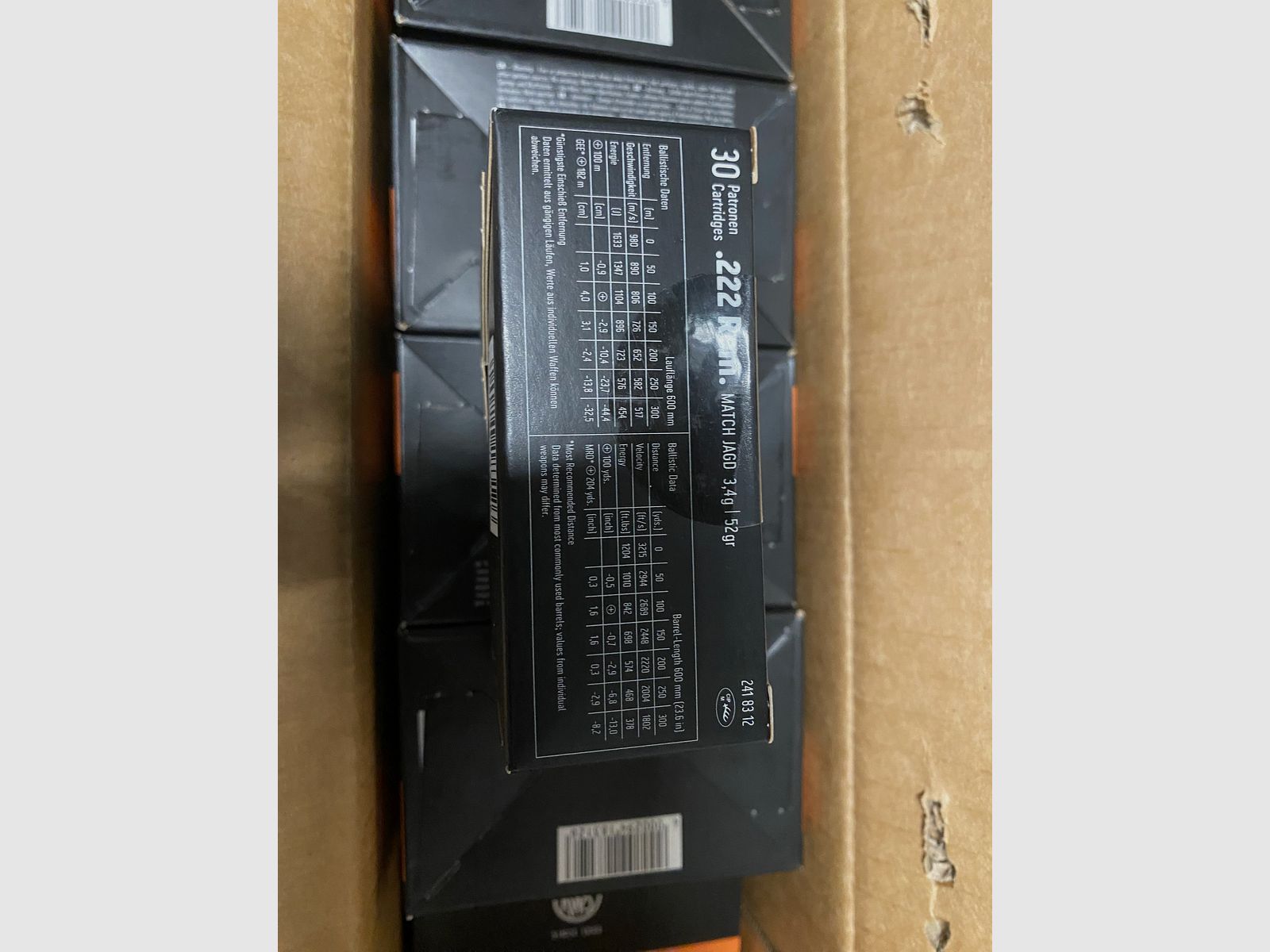 Ammunition .222 Rem RWS Match Hunting 52gr Match ammunition