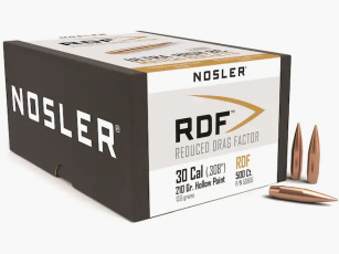 Bala Nosler .30/.308 RDF 210GR HPBT 500 piezas
