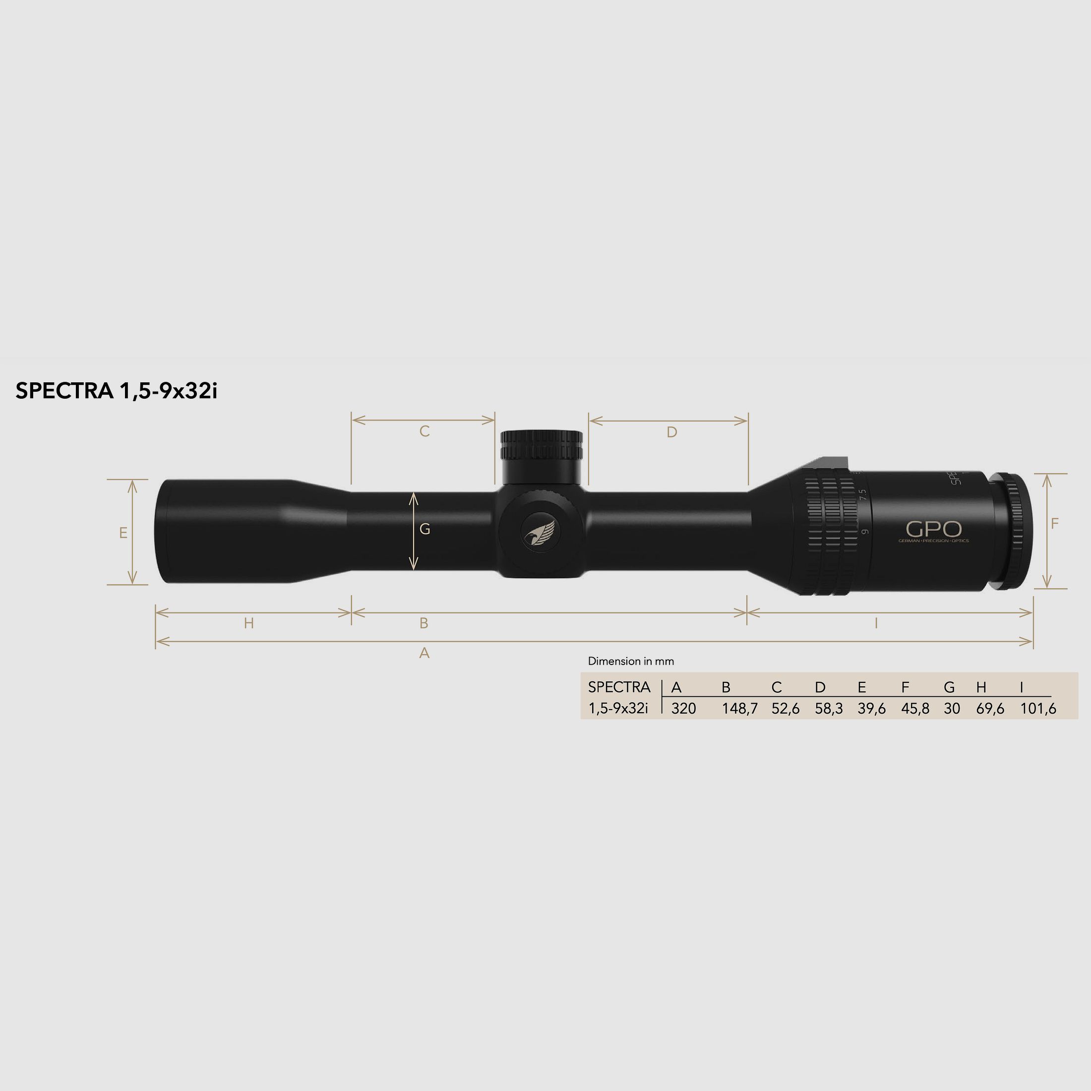 GPO RS620 Zielfernrohr SPECTRA 6x 1,5-9x32i Absehen G4i 2 Bildebene 51023015
