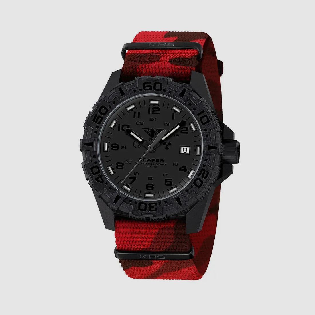 KHS KHS Uhr Reaper MK II XTAC Field Natoband rot camo