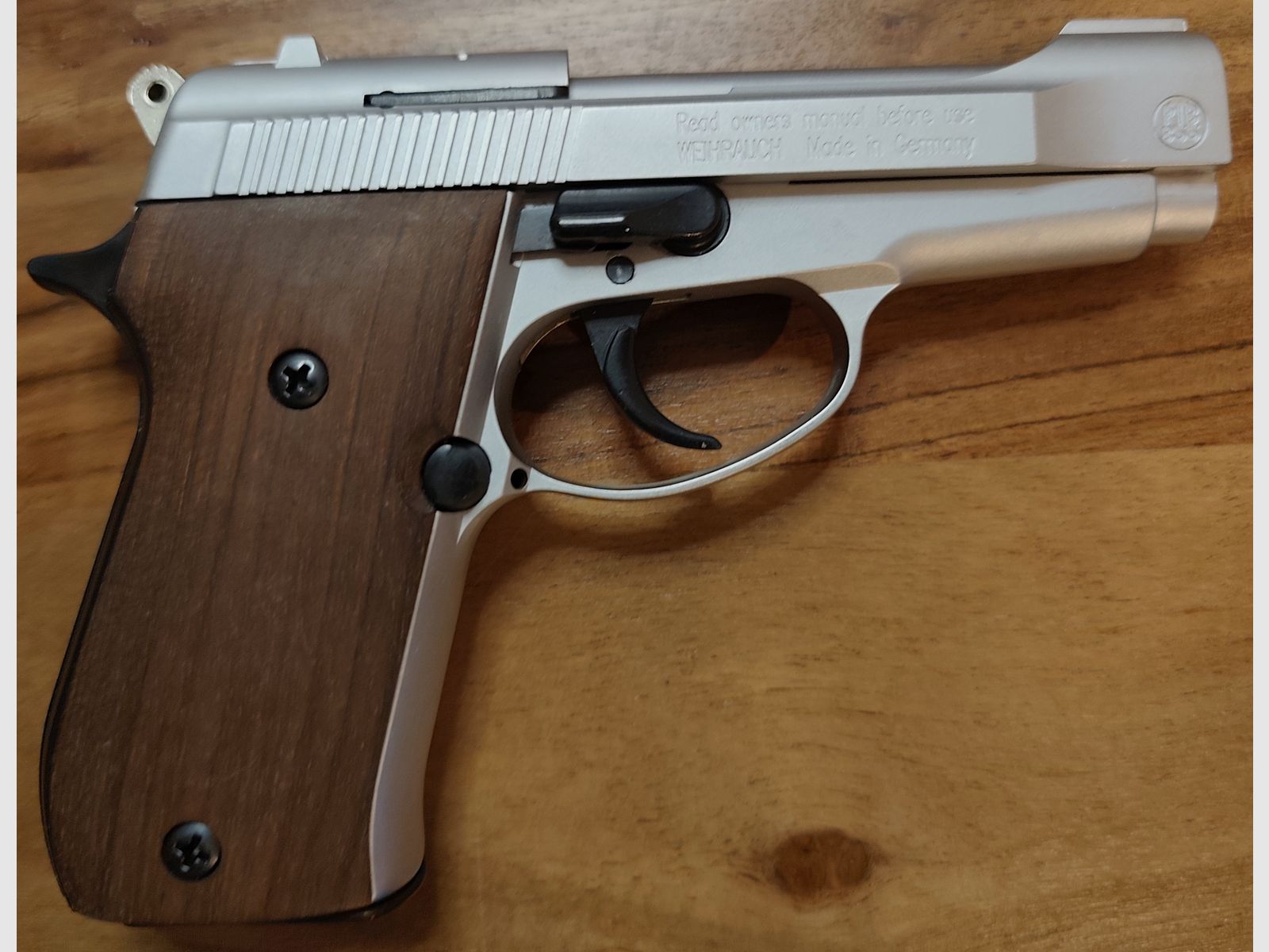 Weihrauch HW 94 Steal Look braune Echtholzgriffe PTB 855 Großes Smmler-Set