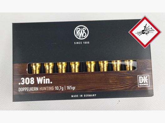 RWS DOPPELKERN Jagdpatrone Kal. .308 Win 165grs