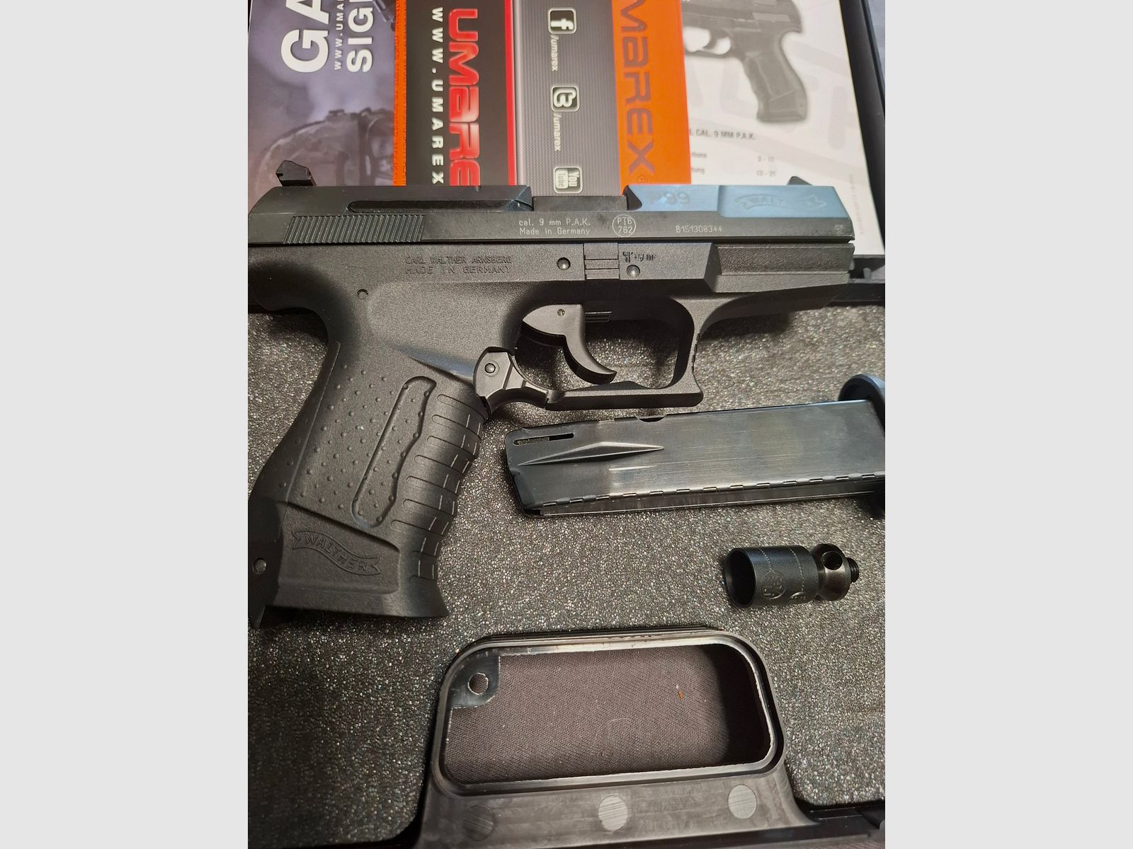 Walther P99  PTB 762  9mm P.A.K.  " NEU"