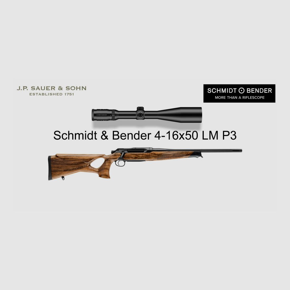 J.P. Sauer & Sohn Sauer 505 ICONIC Lochschaft HQ5 Pack d'équipement HIGHLAND | .308 Win. | Schmidt & Bender 4-16x50 Long Range, image 1 sur 8