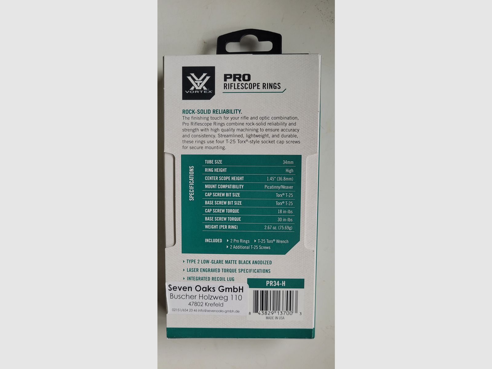 Vortex PRO Montageringe 34mm