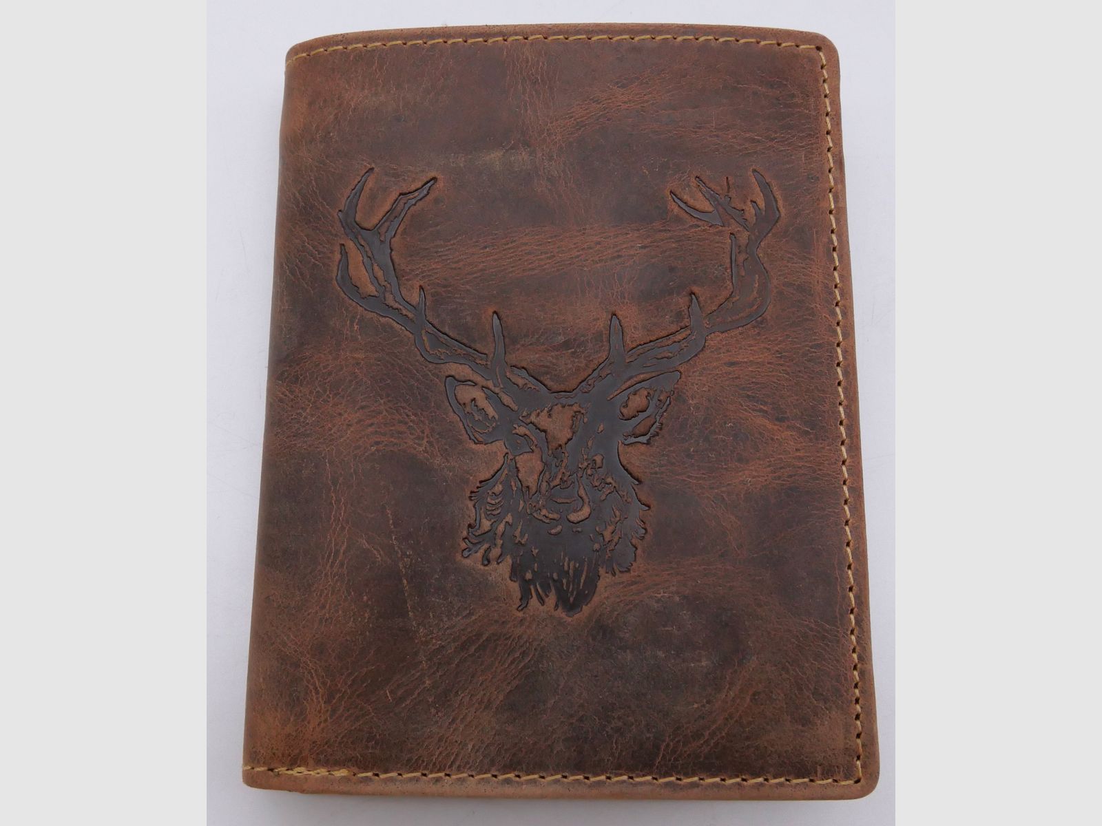 Greenburry Leder Geldbörse braun Vintage Animal Collection Hirschkopf Royal Stag 1701-RS-25