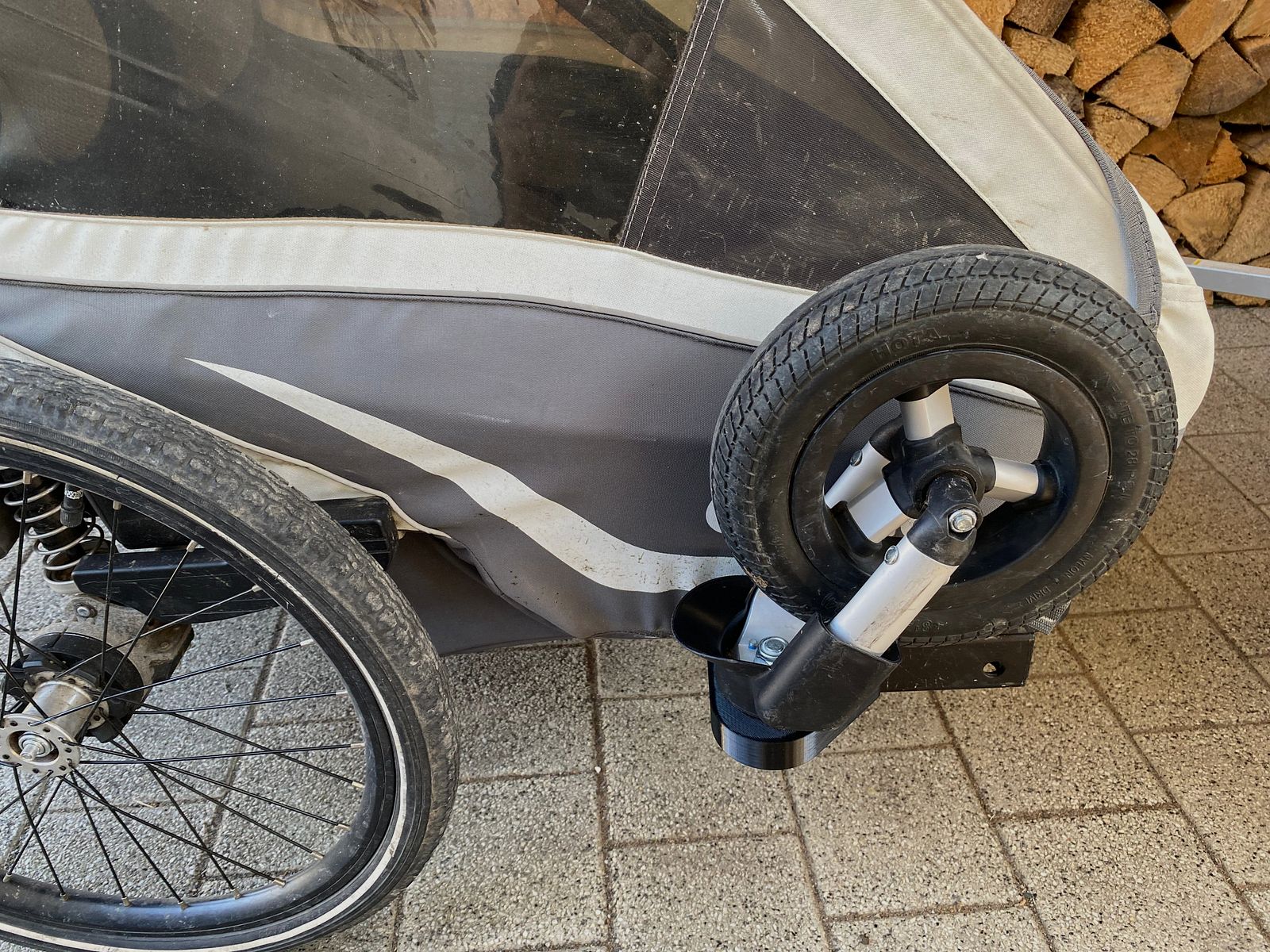 Buggyrad-Halter Professional für Qeridoo Kidgoo & Sportrex Anhänger - Rechts