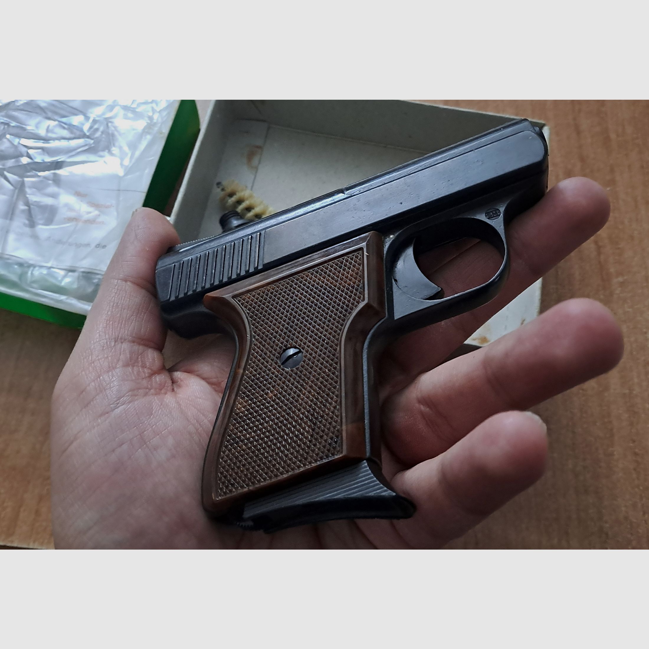 Alte Rhöner SM 15 Kal. 8 mm Knall in PTB 83/2 met verpakking!