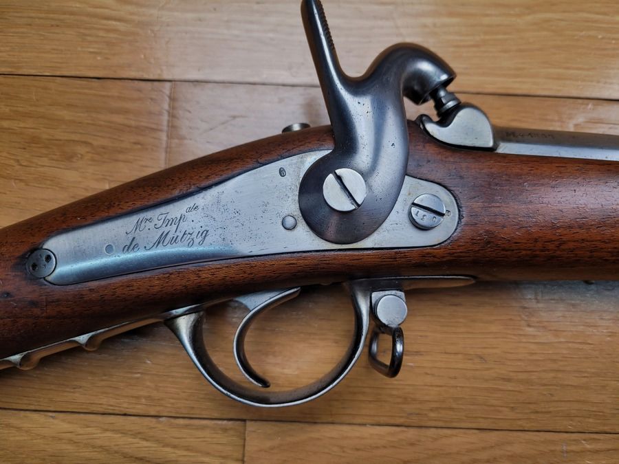 Sehr seltener Infanteriegewehr Modell 1857 – nicht umgebaut Tabatière – Kaiserliche Manufaktur Mutzig – schöne Stempel – TBE+, Bild 4 von 28