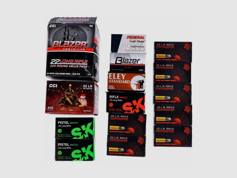 Small caliber rimfire cartridges .22lfb (1350 shots) GECO/CCI/SK/various.