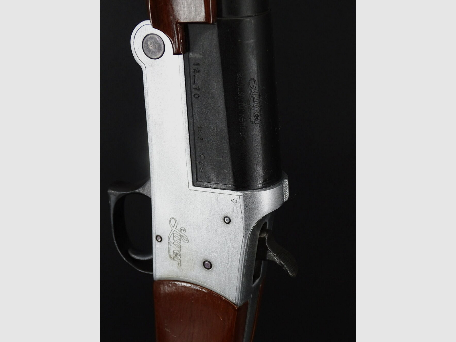 Luger Hahnflinte Einlaufflinte Kaliber 12/70 Hahnflinte