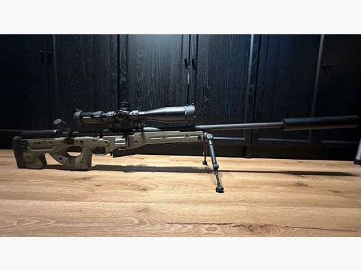 Remington 700 Police in G22 Look Accurracy International AT AICS Steingrau-Oliv