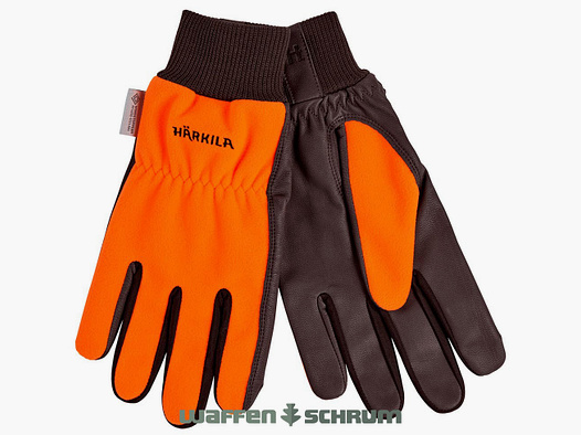 Guantes Härkila ProShooter Jabalí Naranja fosforescente/ Marrón