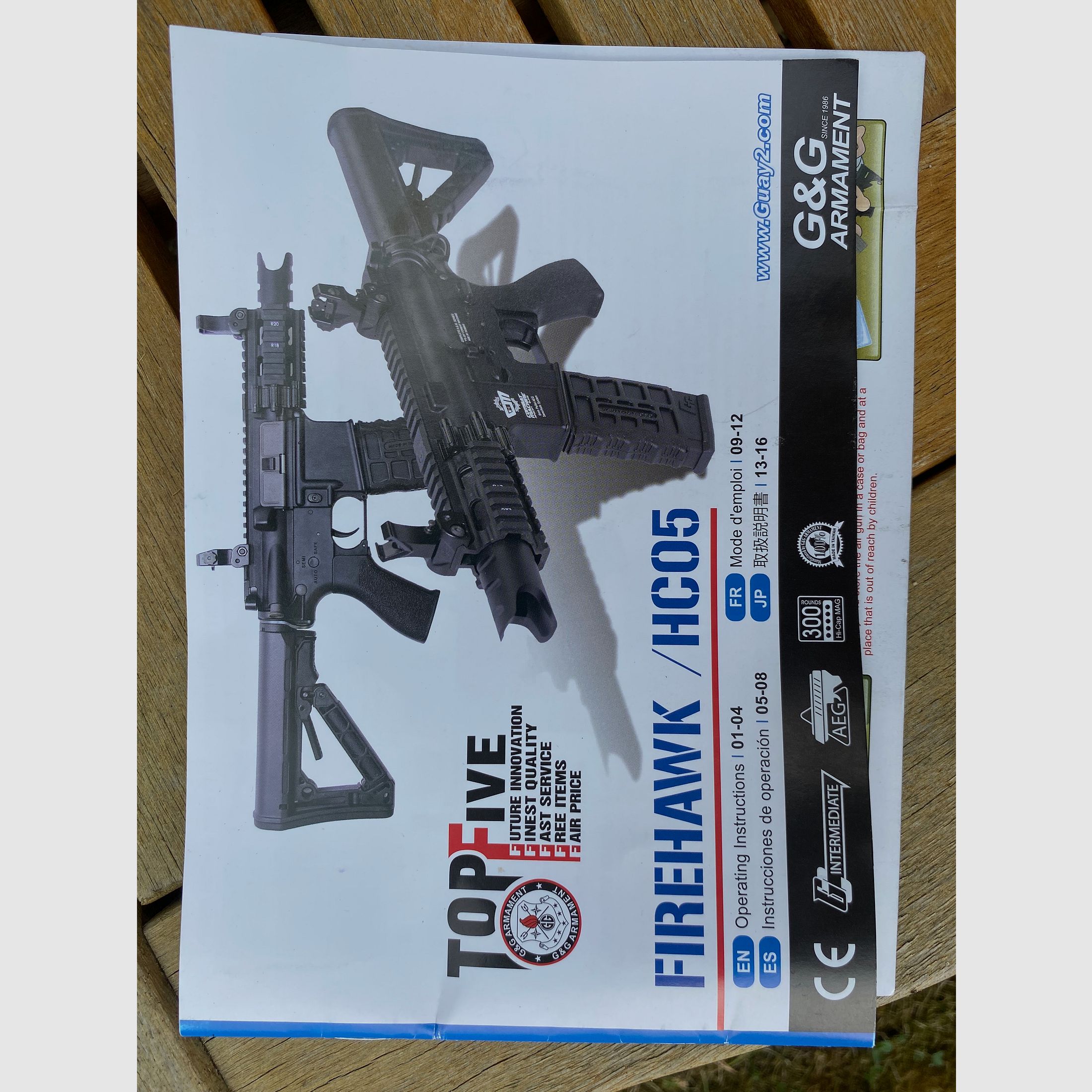 Airsoft Ausrüstung – G&G Firehawk HC05 + Zubehörpaket