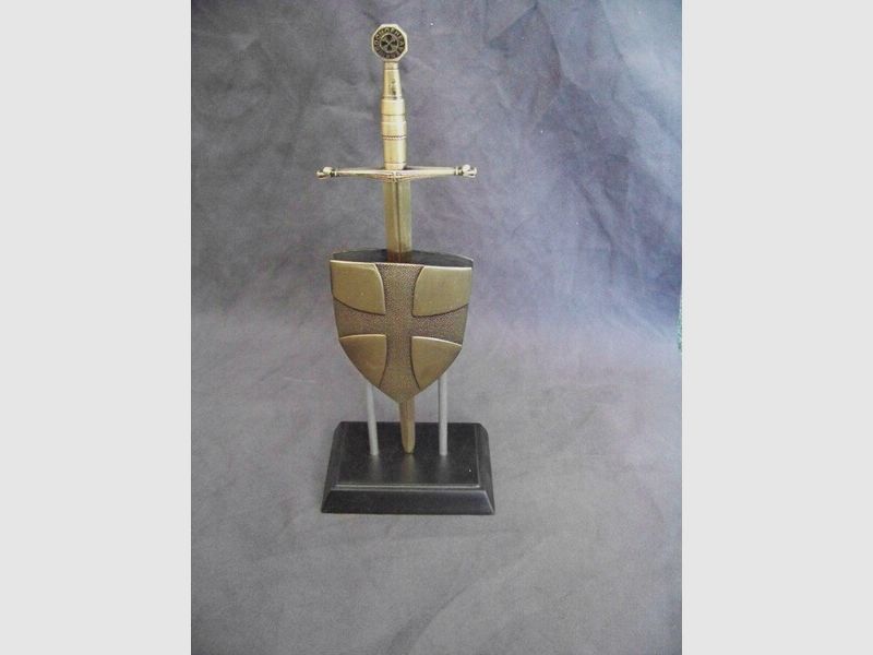 Schwert mit Schild , Dekoration / Brieföffner ca 26 cm , Mittelalter Larp