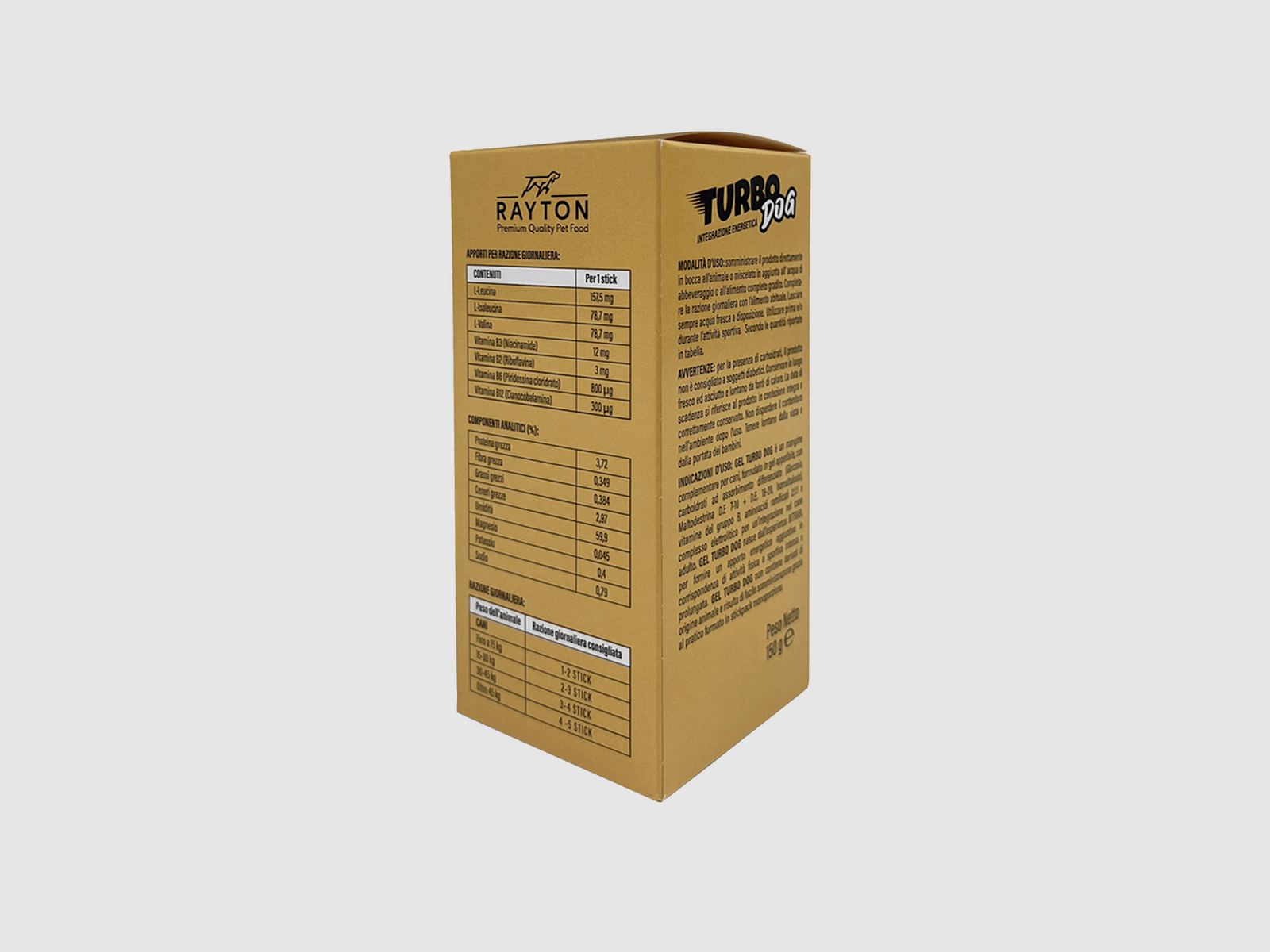 RAYTON – TURBO DOG – ENERGETISCHE INTEGRATION (Packung mit 10 Einzelsticks à 15 g), Bild 2 von 3