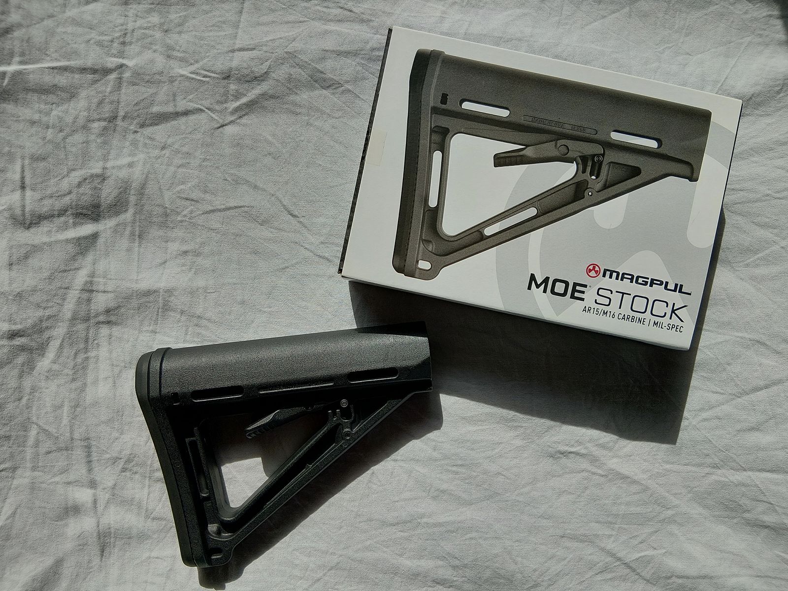 Magpul MOE Stock (Mil-Spec) – nero – condizioni top (leggermente modificato), immagine 1 di 3