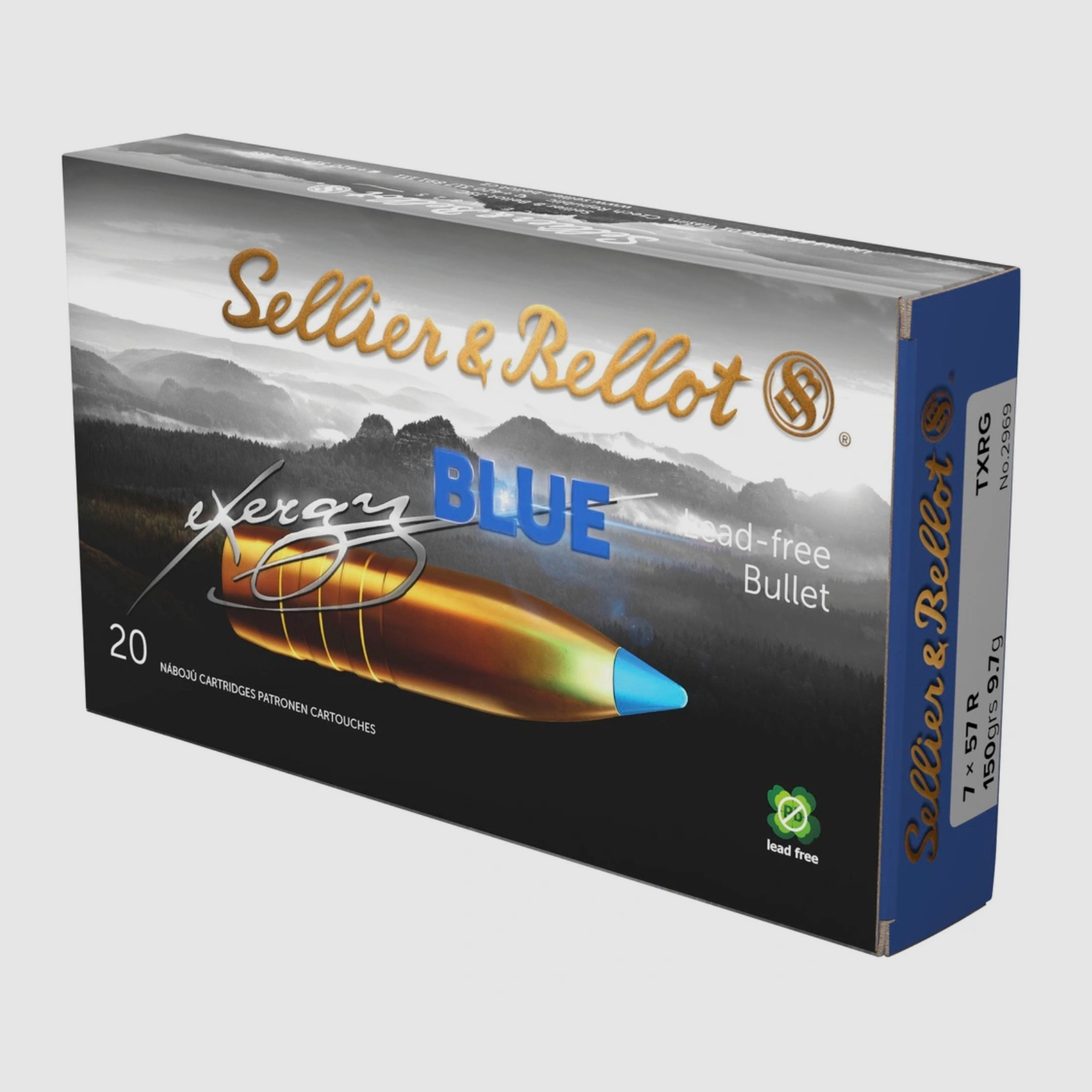 Sellier & Bellot 2003939 7x57 R TXRG blue 9,7g 150grs. 20 Stk bleifrei