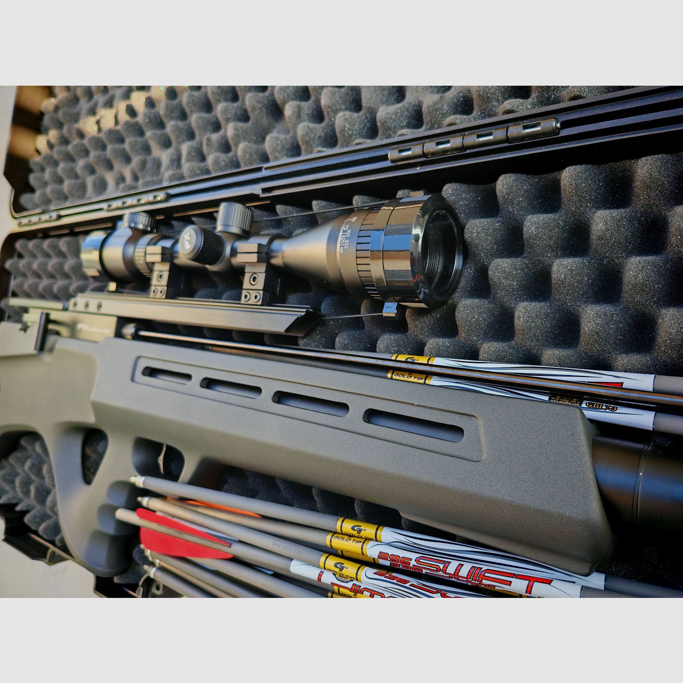 FX Bobcat MK2 Arrow avec lunette de visée et pompe à air FX, arme à air comprimé, arbalète.