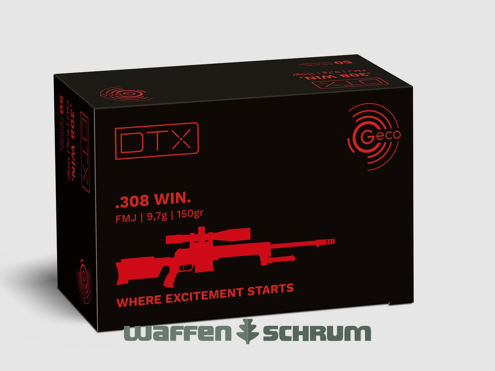 Geco .308WIN. DTX 9,7g - 150gr 50er Pck.