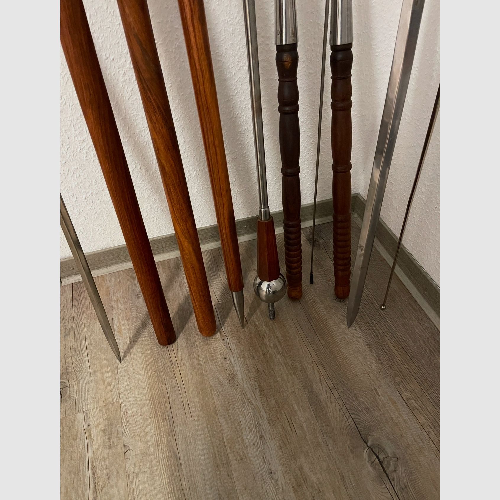 Collection of sword, spear,