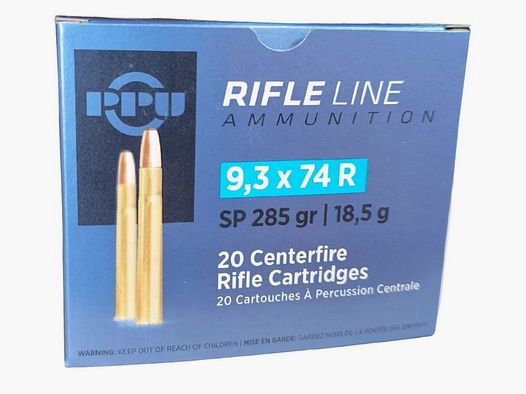 9,3X74R PARTIZAN PPU 285 GRAINS 18,5 GRAMM /20
