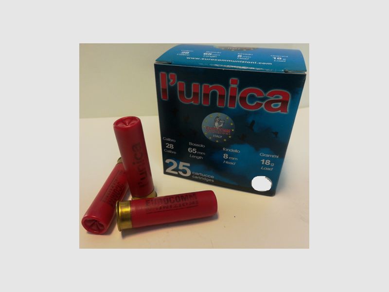 EUROCOMM MUNIZIONI – Cartucce a pallini – UNICA 18GR PIOMBO N°10