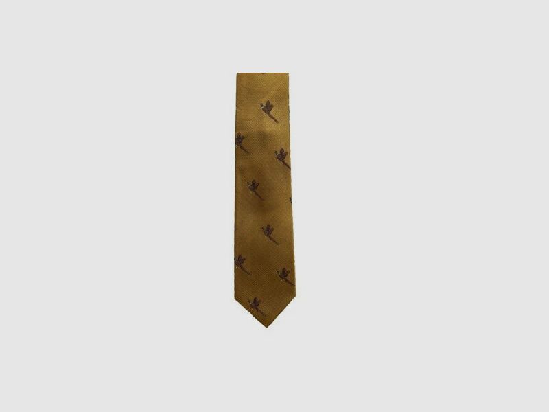 Lovergreen Krawatte Motiv Seidenkrawatte golden Fasan