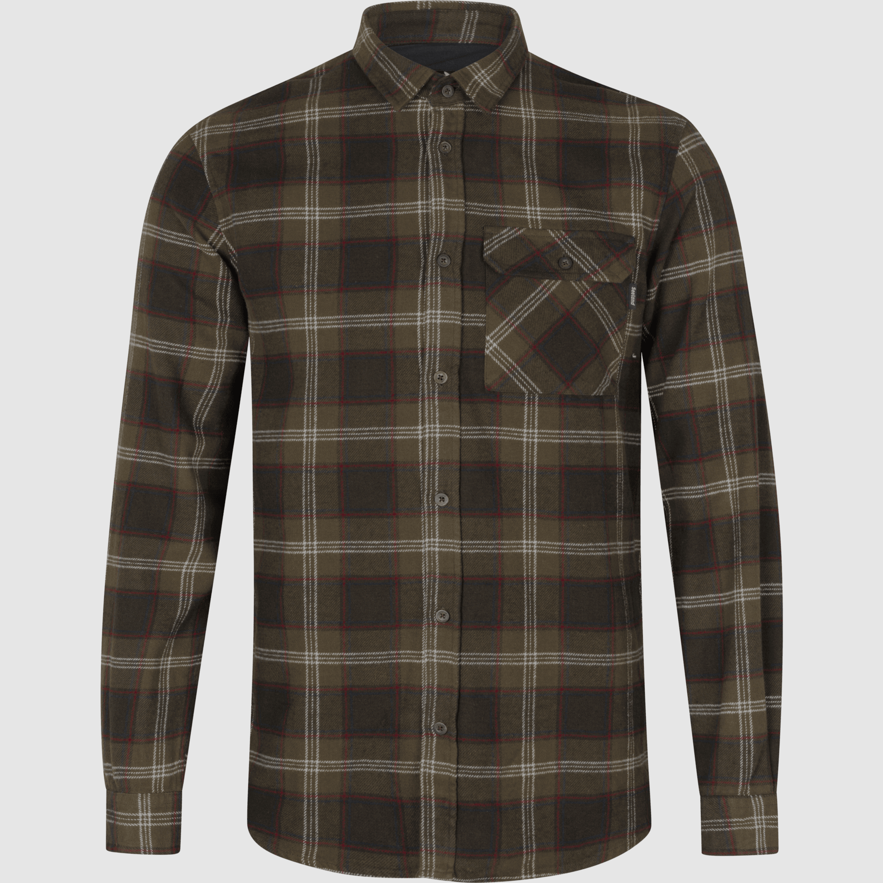 Seeland Glen Flannel Shirt Men Pine Green Check L