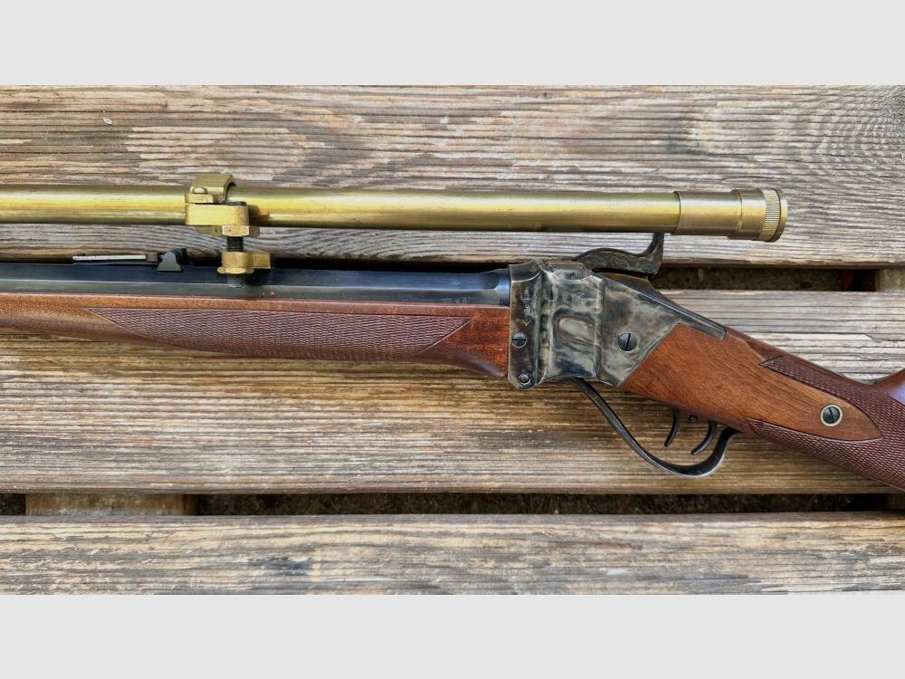 Pedersoli Sharps Sporting Rifle 45 70 met Messingscope Zeldzaam !!! .45-70Gov