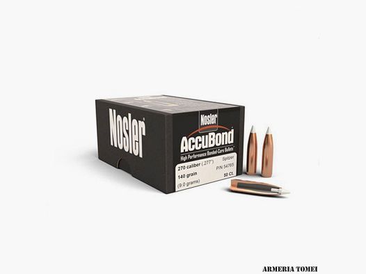 GESCHOSSE – NOSLER – ACCUBOND 270 KAL. .277″ SPITZER 140GR VERPACKUNG 50 ST.