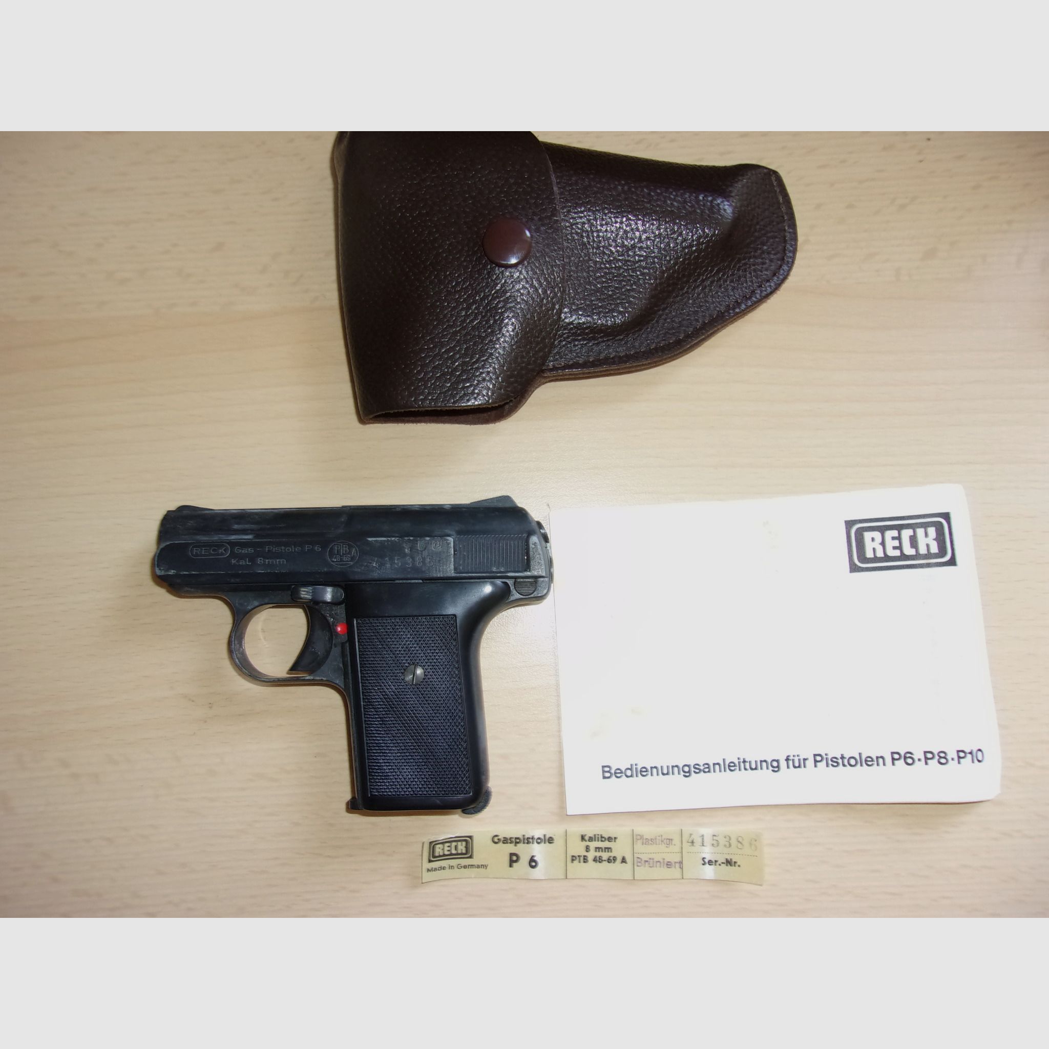 Reck P 6 pistola de gas 8 mm PTB 48-69A