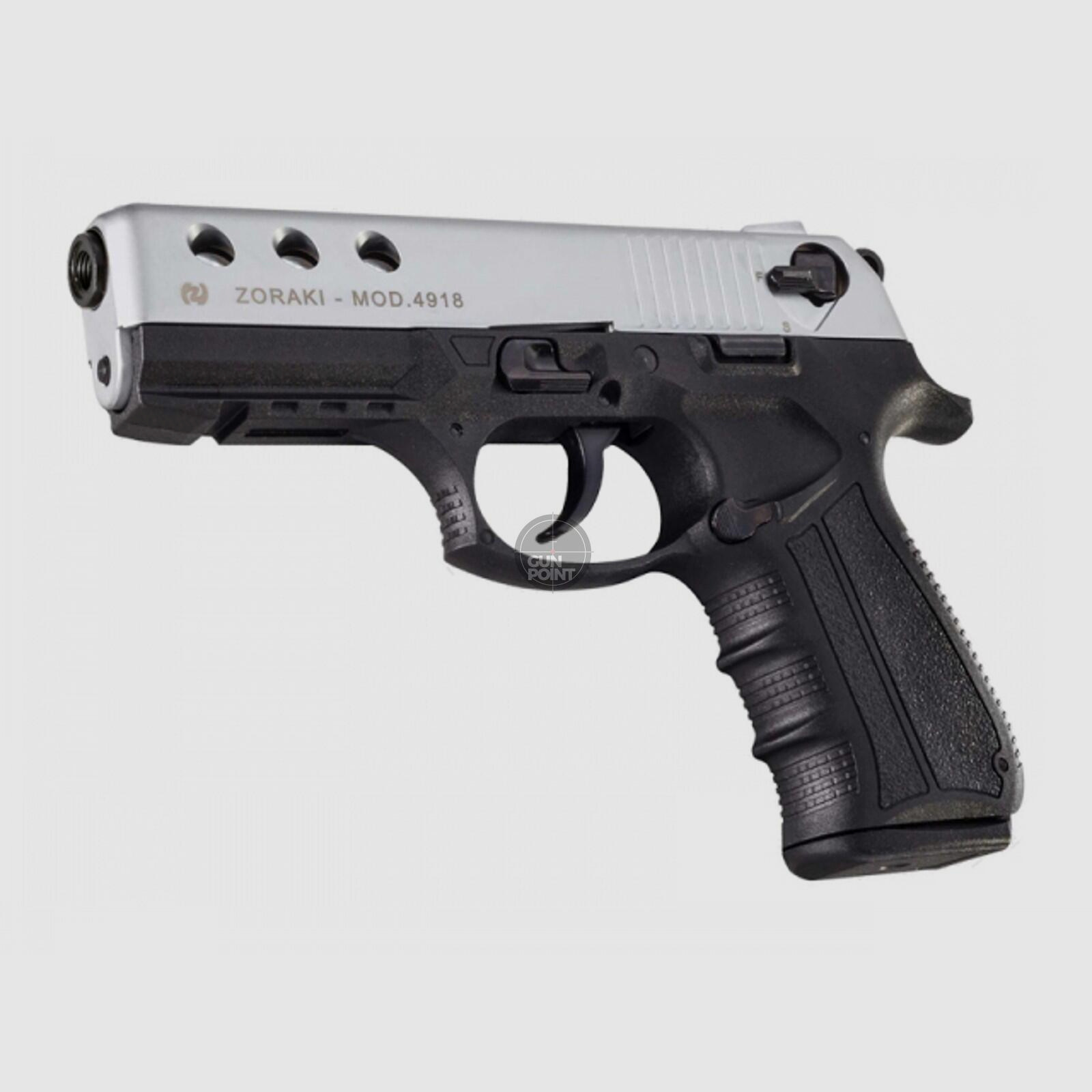 Schreckschuss - Gas Signal Pistole - Zoraki 4918 matt Chrom - 9 mm P.A.K