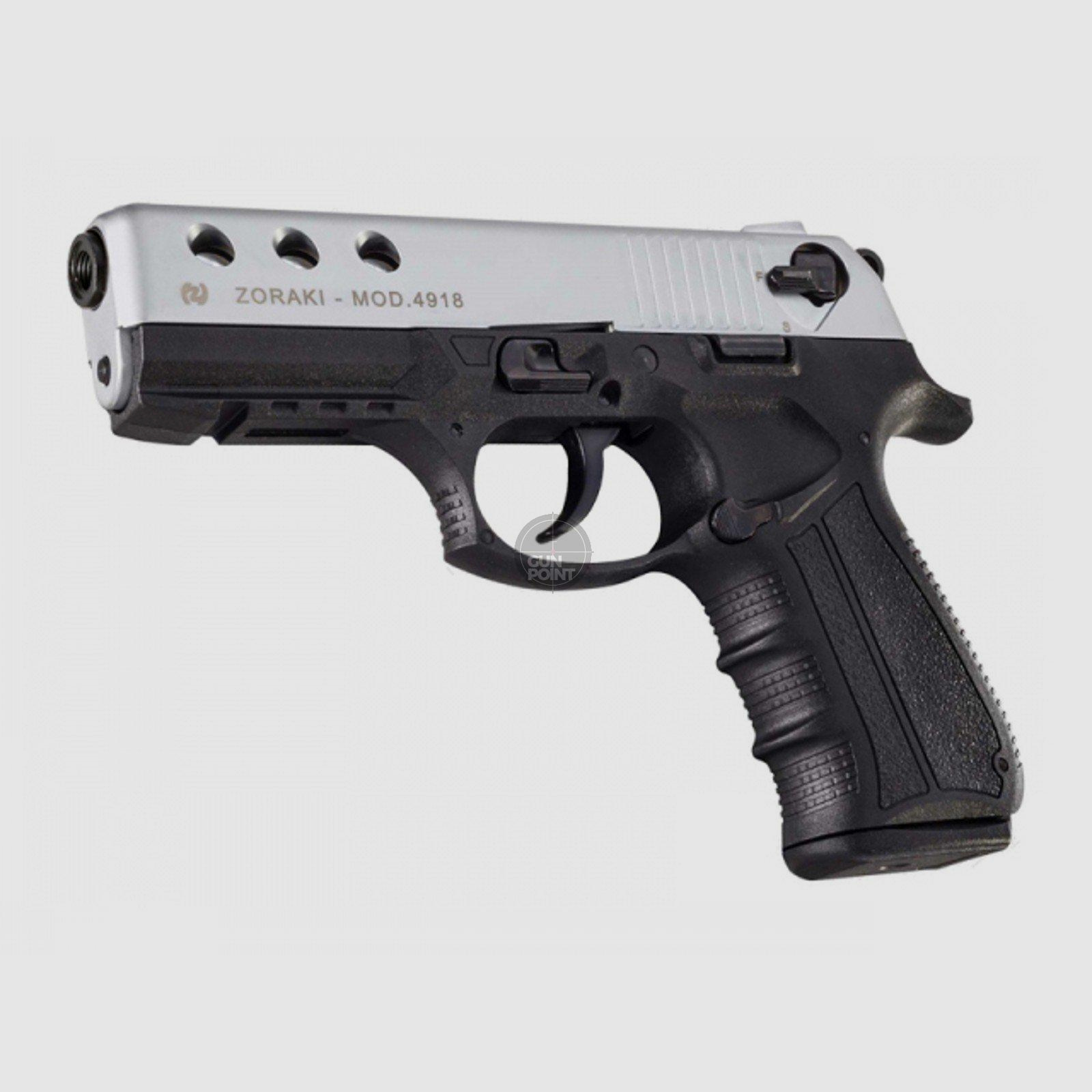 Schreckschuss - Gas Signal Pistole - Zoraki 4918 matt Chrom - 9 mm P.A.K