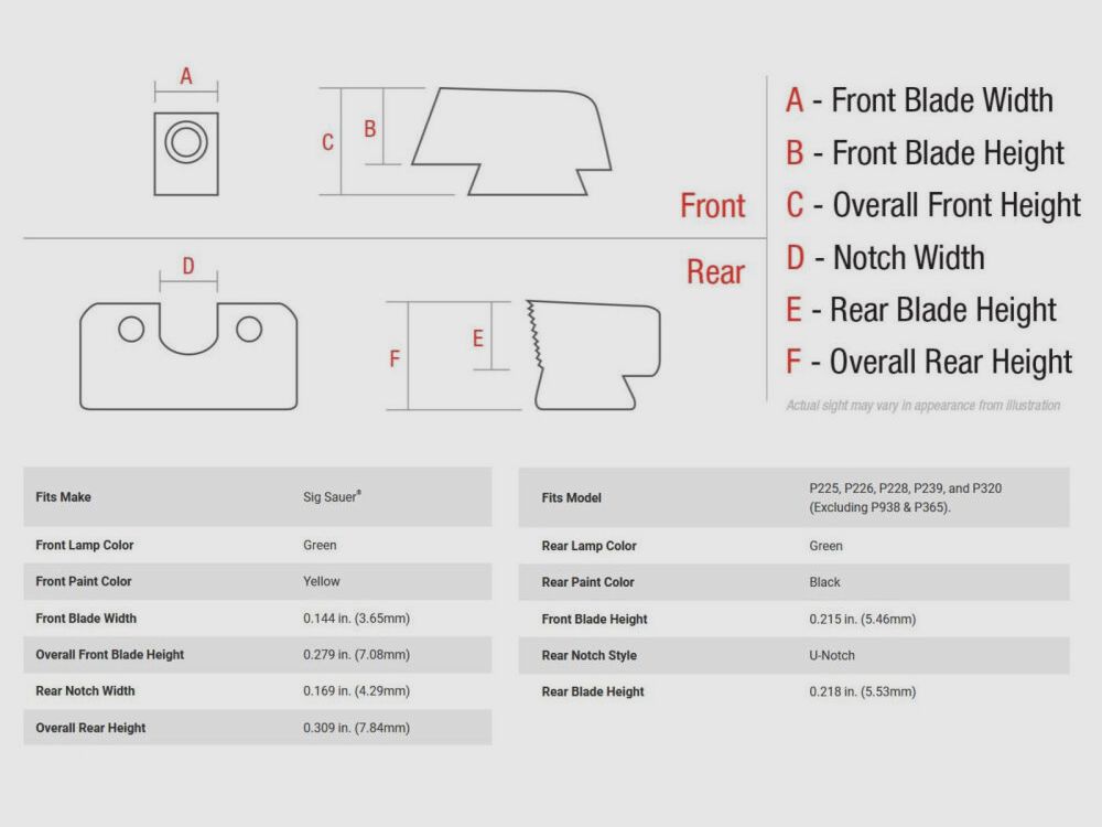 Trijicon N-Visier HD gelb SIG P225-P320 9mmLuger/.357SIG