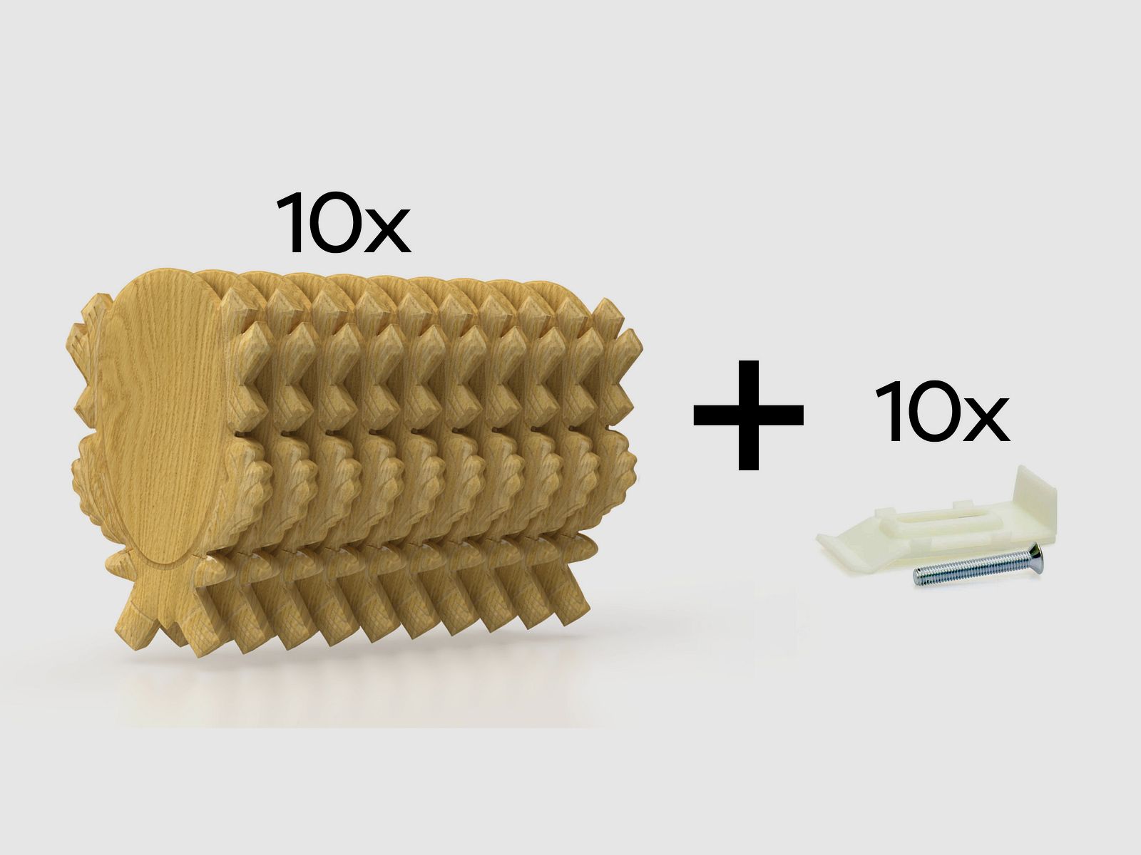 10x escudo de trofeo para corzo tallado claro (roble 4)