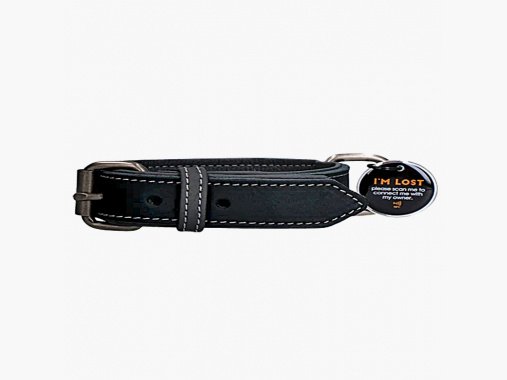 Spotted! Pro Leren Halsband Zwart 3,0 x 55,0 |