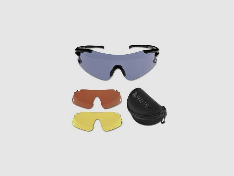 Beretta shooting glasses "OC70" with 3 interchangeable lenses and 1 case