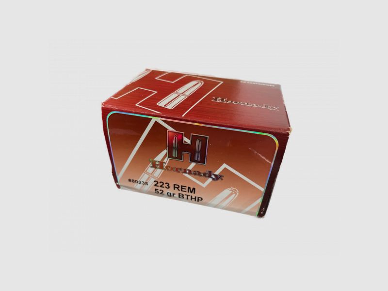 HORNADY MATCH BTHP - .223REM - 52GRS. - 50 PATRONEN