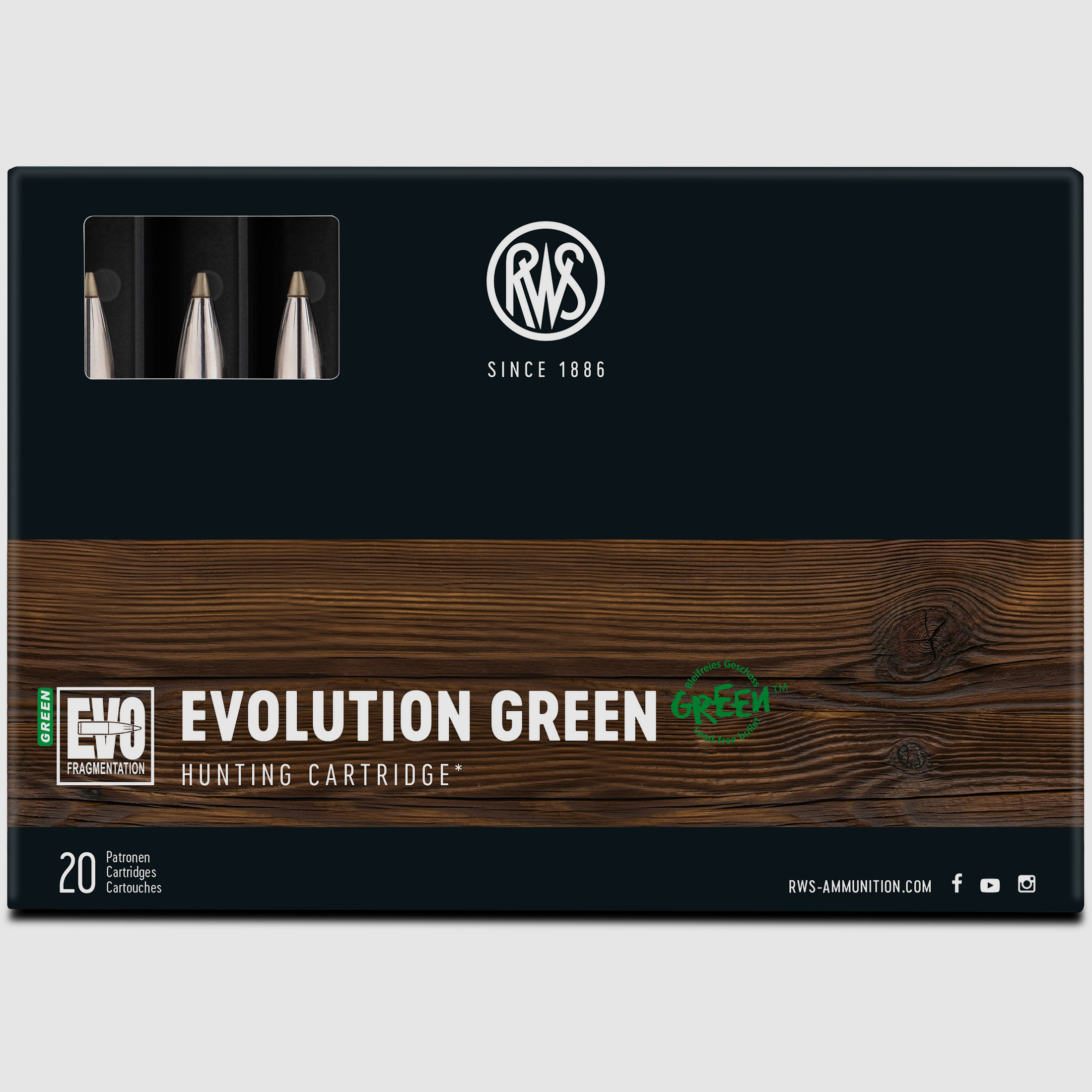 RWS 8x68S EVO Green 9,0g Bleifreie Büchsenpatronen