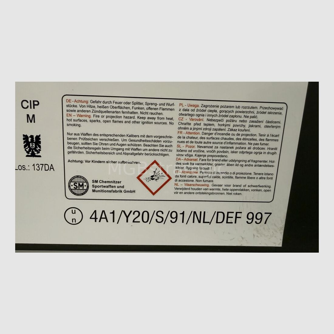 7.62 x 39 Surplus Cartridges - BXM-SM Manufacturer BXN Country of Origin Czech Republic, lacquered steel case Berdan, bullet 8.0 gr. soft core, packed in 750 cartridges in M2A1 ammunition box with CIP